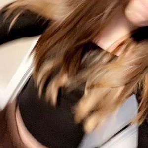 Black square neck crop top, long sleeve.